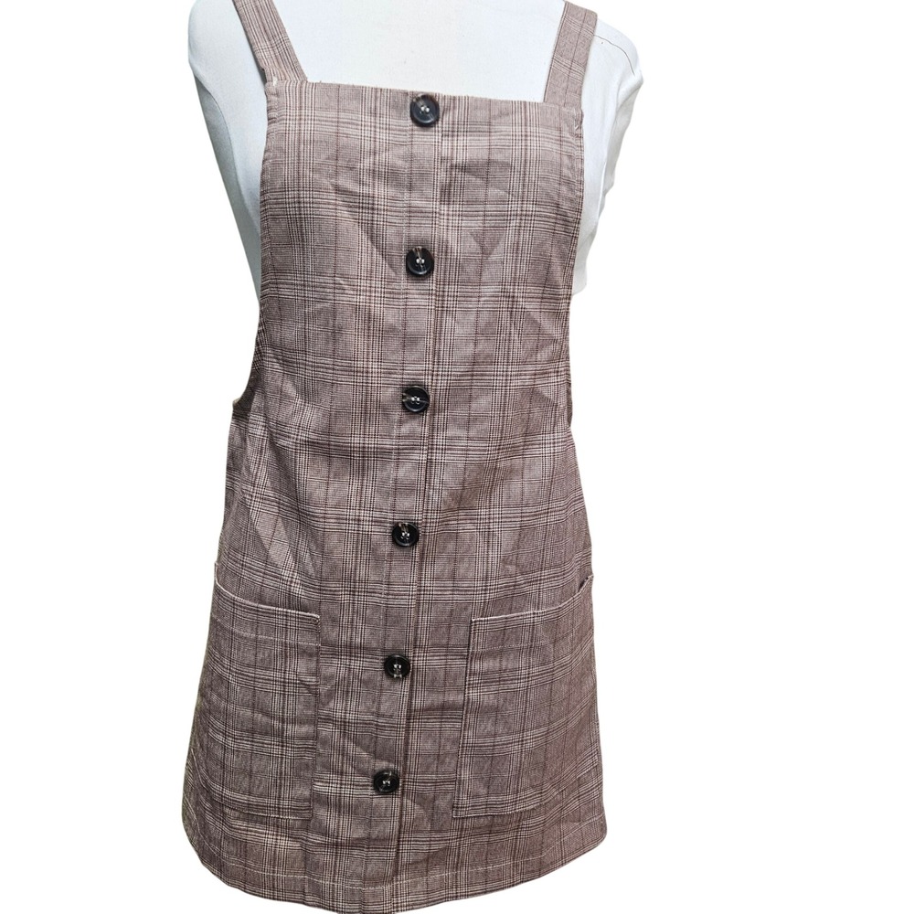 Forever‎ 21 Plaid Overall Jumper Brown Women's Size S